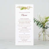 Menu de mariage Rustique Bois de Cerf & Fleurs sau (Debout devant)