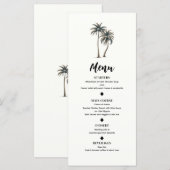 Menu de mariage rustique côtier aux palmiers tropi (Devant / Derrière)