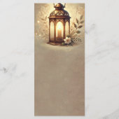 Menu de mariage rustique Lanterne Bronze Lumineuse (Dos)