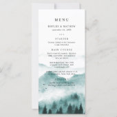 Menu de mariage Rustique Montagne Pin (Devant)