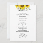Menu de mariage rustique rose blanche tournesol (Devant)