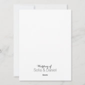 Menu de mariage rustique rose blanche tournesol (Dos)