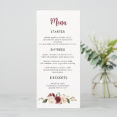 Menu de mariage Rustique Rose de Bourgogne (Debout devant)