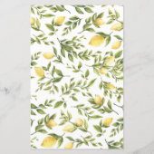 Menu de mariage Rustique Verdure Citrons (Dos)