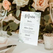 Menu de mariage rustique vert eucalyptus