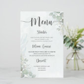 Menu de mariage rustique vert eucalyptus (Debout devant)