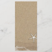 Menu de mariage sable de plage et eau de mer océan (Dos)