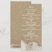Menu de mariage sable de plage et eau de mer océan (Devant / Derrière)