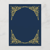 Menu de mariage Sapphire Grace Royal Blue et Or (Dos)