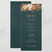 Menu de mariage sarcelle Sorcière de la forêt d'ét (Devant / Derrière)