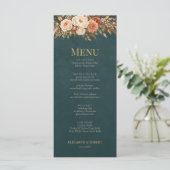 Menu de mariage sarcelle Sorcière de la forêt d'ét (Debout devant)