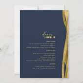 Menu de mariage Sculptural Waves Navy Or ID1312 (Devant)