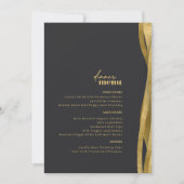 Menu de mariage Sculptural Waves Noir mat ID1312 (Devant)