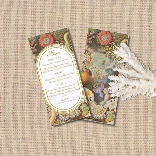 Menu de mariage Sea Life Coral Reef