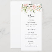Menu de mariage Shower Blush et verdure (Devant / Derrière)