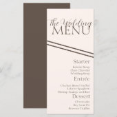 Menu de mariage simple café marron (Devant / Derrière)