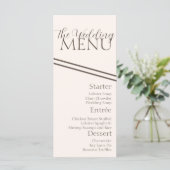 Menu de mariage simple café marron (Debout devant)