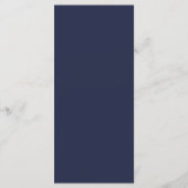 Menu de mariage simple élégant bleu marine 4x9 (Dos)