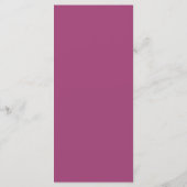 Menu de mariage simple élégant Pink Cassis 4x9 (Dos)