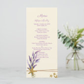 Menu de mariage simple et joli étoile de mer (Debout devant)