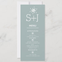 Menu de mariage Simple Flocons de neige blancs