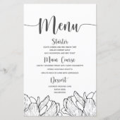 Menu de mariage simple floral moderne (Devant)