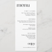 Menu de mariage simple moderne et élégant (Devant)