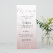 Menu de mariage simple moderne or rose pour dîner (Debout devant)