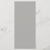Menu de mariage simple monogramme blanc et gris (Dos)