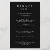 Menu de mariage simple noir classique (Devant)