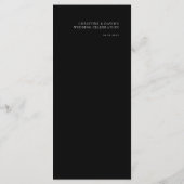 Menu de mariage simple noir et blanc (Dos)
