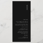 Menu de mariage simple noir et blanc (Devant)