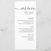 Menu de mariage simple noir et blanc (Devant)