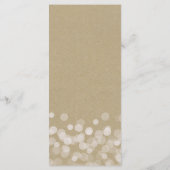 Menu de mariage simple rustique avec lumières en p (Dos)