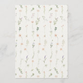 Menu de mariage simple vintage rustique aux fleurs (Dos)