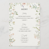 Menu de mariage simple vintage rustique aux fleurs (Devant)