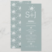 Menu de mariage Simple White Snowflakes (Devant / Derrière)