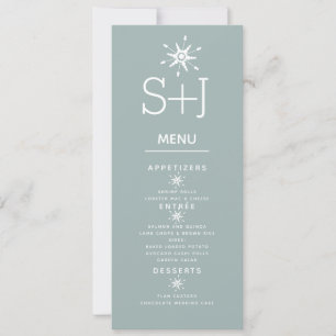 Menu de mariage Simple White Snowflakes