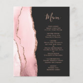 Menu de mariage sombre Budget Blush Rose Gold Agat (Devant)