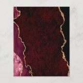 Menu de mariage sombre Burgundy Gold Agate (Dos)
