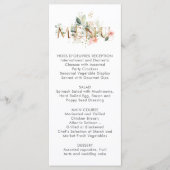 Menu de mariage stylisé avec fleurs en rose et bla (Devant)
