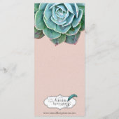 Menu de Mariage Succulent Blush (Dos)
