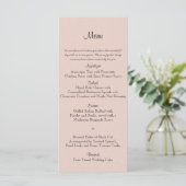 Menu de Mariage Succulent Blush (Debout devant)