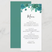Menu de mariage succulent. Menu de dîner d'été. Ca (Devant / Derrière)