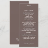 Menu de mariage sur écorce d'arbre moderne (Devant / Derrière)