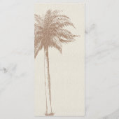 Menu de mariage sur la plage au thème de palmiers (Dos)