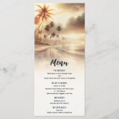 Menu de mariage sur la plage avec palmiers et couc (Devant)