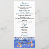 Menu de mariage sur la plage sur le thème nautique (Dos)
