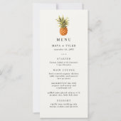 Menu de mariage sur le thème de l'ananas tropical  (Devant)