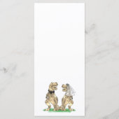 Menu de mariage sur le thème des dinosaures (Dos)